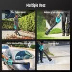 Lightweight 4.6 lbs garden tools blower with ergonomic handle for comfortable use.