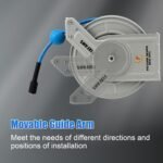 Close-up of the heavy duty hose with solid brass connectors for a leak-proof connection.