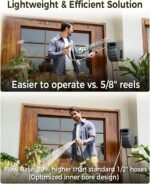 The retractable garden hose is built with high-quality materials for long-term use.